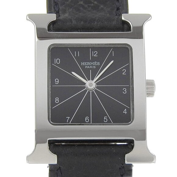 HERMES Heure H watch Watches HH1.210 blackDial Stainless Steel/Embossed - Picture 1 of 8